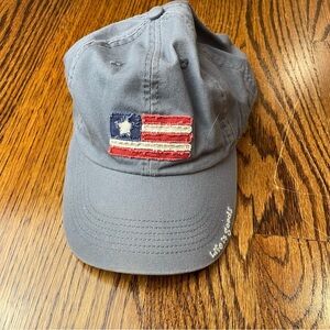 Life Is Good American Flag Gray Cap